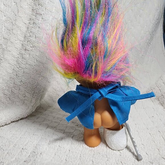 Vintage Russ Troll Doll Get Well Soon Rainbow Hair 5” Item #18425 - Picture 2 of 3